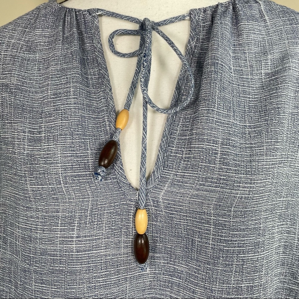 Zara Blue Tassle Tie Blouse - Picture 8 of 8